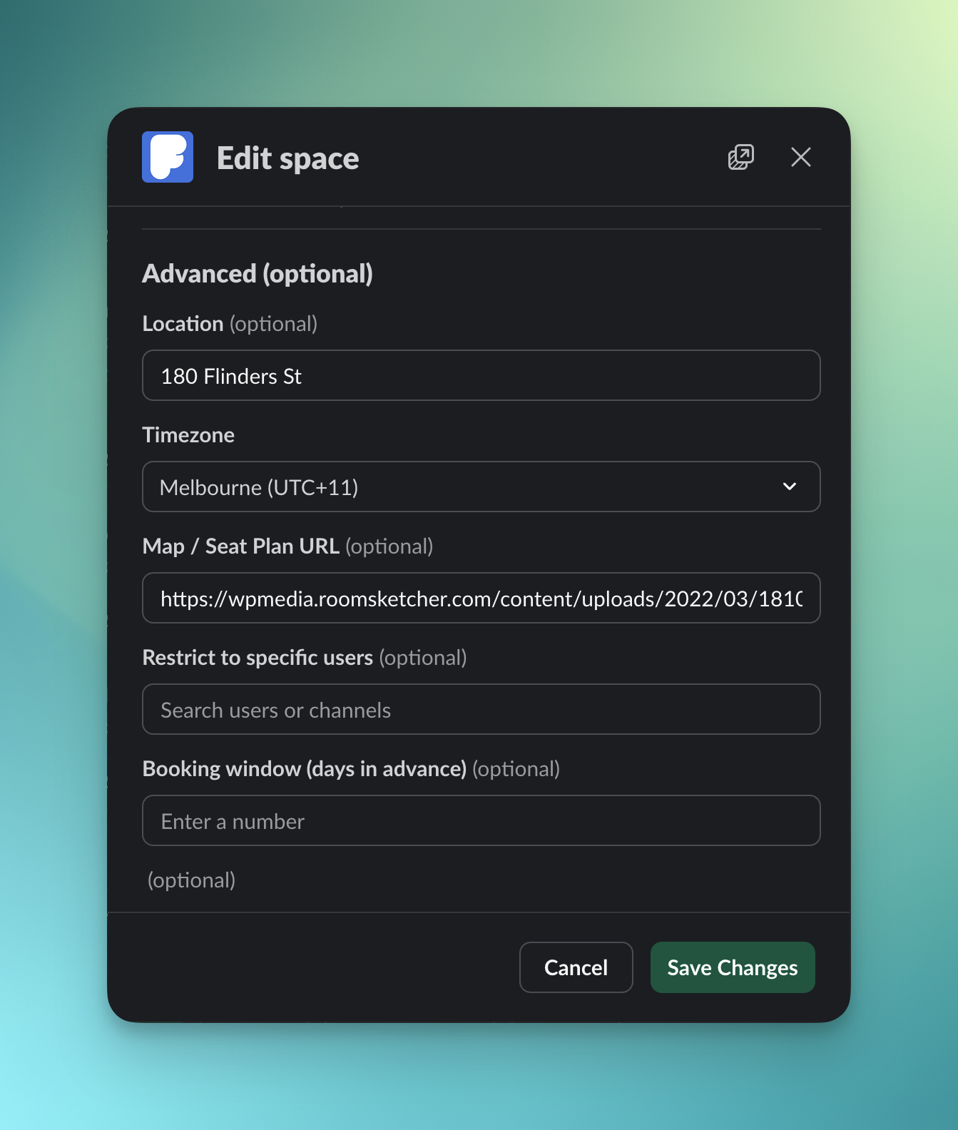 Manage your space your way — FlexiDesk Slack interface screenshot